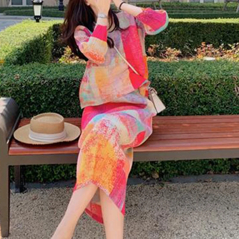 Street Fashion High End - Set di abbigliamento plissettato di alta