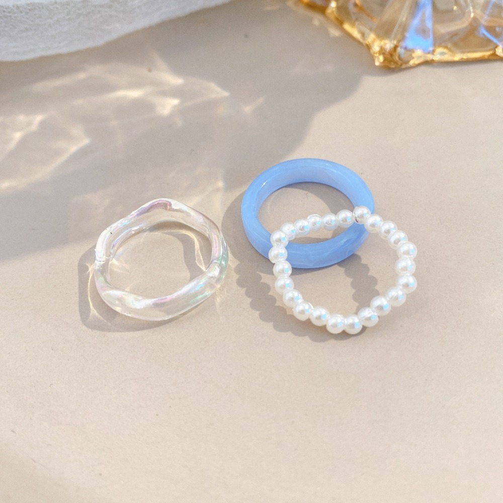 Street Fashion Essentials - Set di Anelli in Resina Stile
