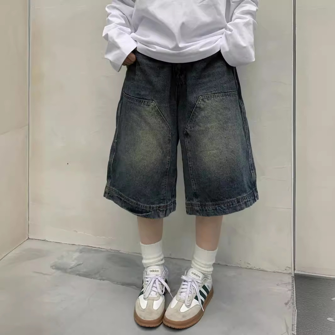 Street Fashion Art - Pantaloncini jeans larghi vintage Y2K da