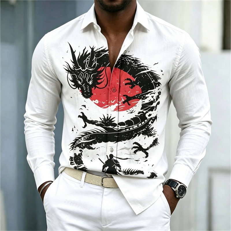 Street For Fashion - Camicia da uomo 2026 nuova, bianca,