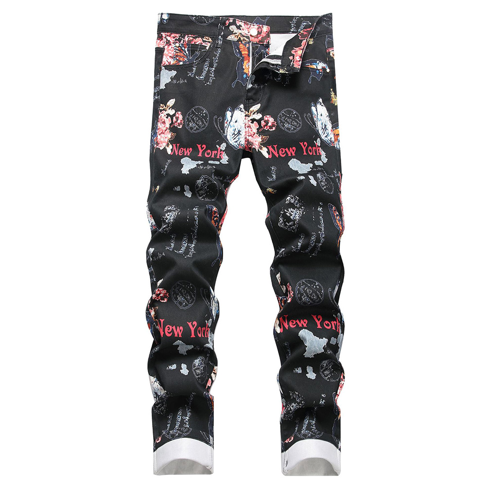 Street Fashion New York - Jeans da Uomo con Stampa Digitale,