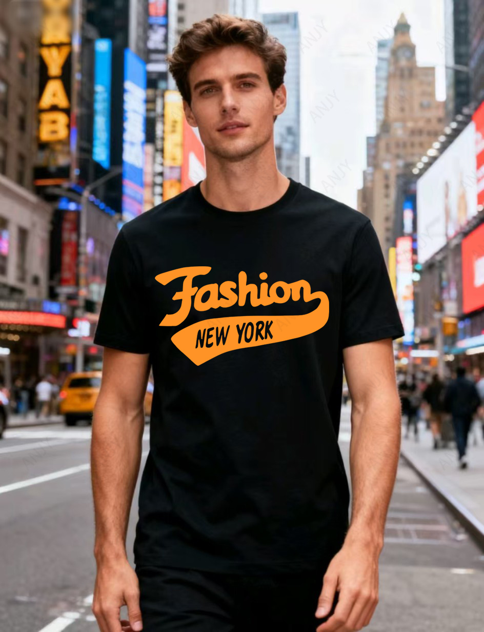 Street Fashion New York - T-shirt con stampa di lettere in