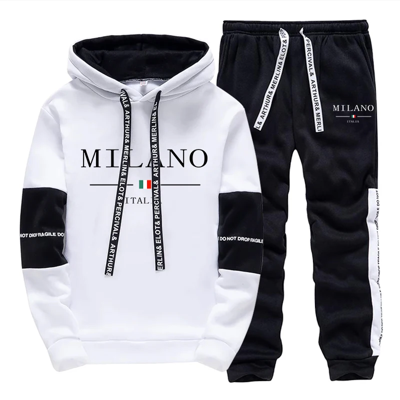 Street Fashion Art - Completo da Uomo/Felpa con Cappuccio/Pantaloni -