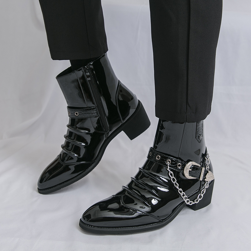 Street Fashion High End - Stivali casual da uomo alti con