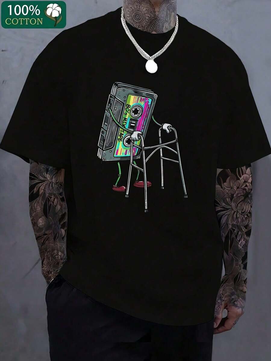Street Fashion Essentials - T-shirt stampata da uomo, stampa stile