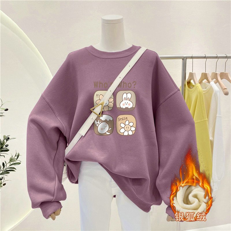 Felpa da Donna Stile Casual co - Oversized Crewneck Fleece recensione e prezzo
