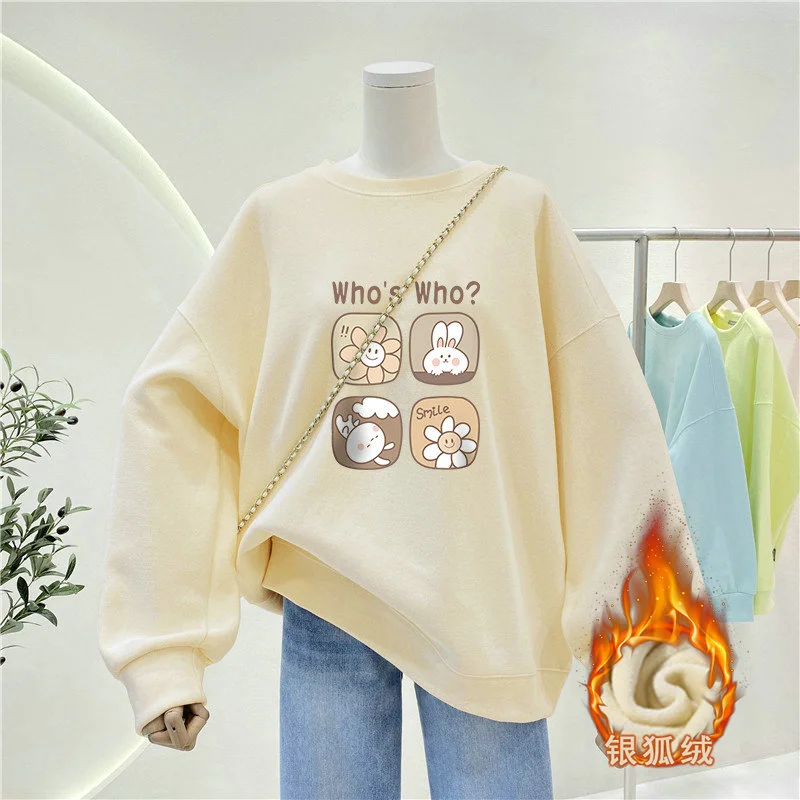 Felpa da Donna Stile Casual co - Oversized Crewneck Fleece recensione e prezzo