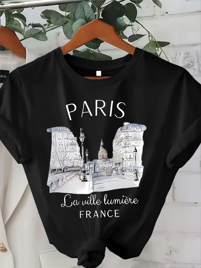 T-shirt girocollo da donna con - Street Fashion Paris 2025 Trends recensione e prezzo