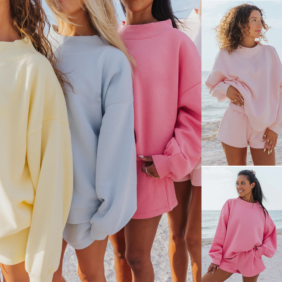 Set Due Pezzi in Pile Tinta Un - Oversized Crewneck Fleece recensione e prezzo