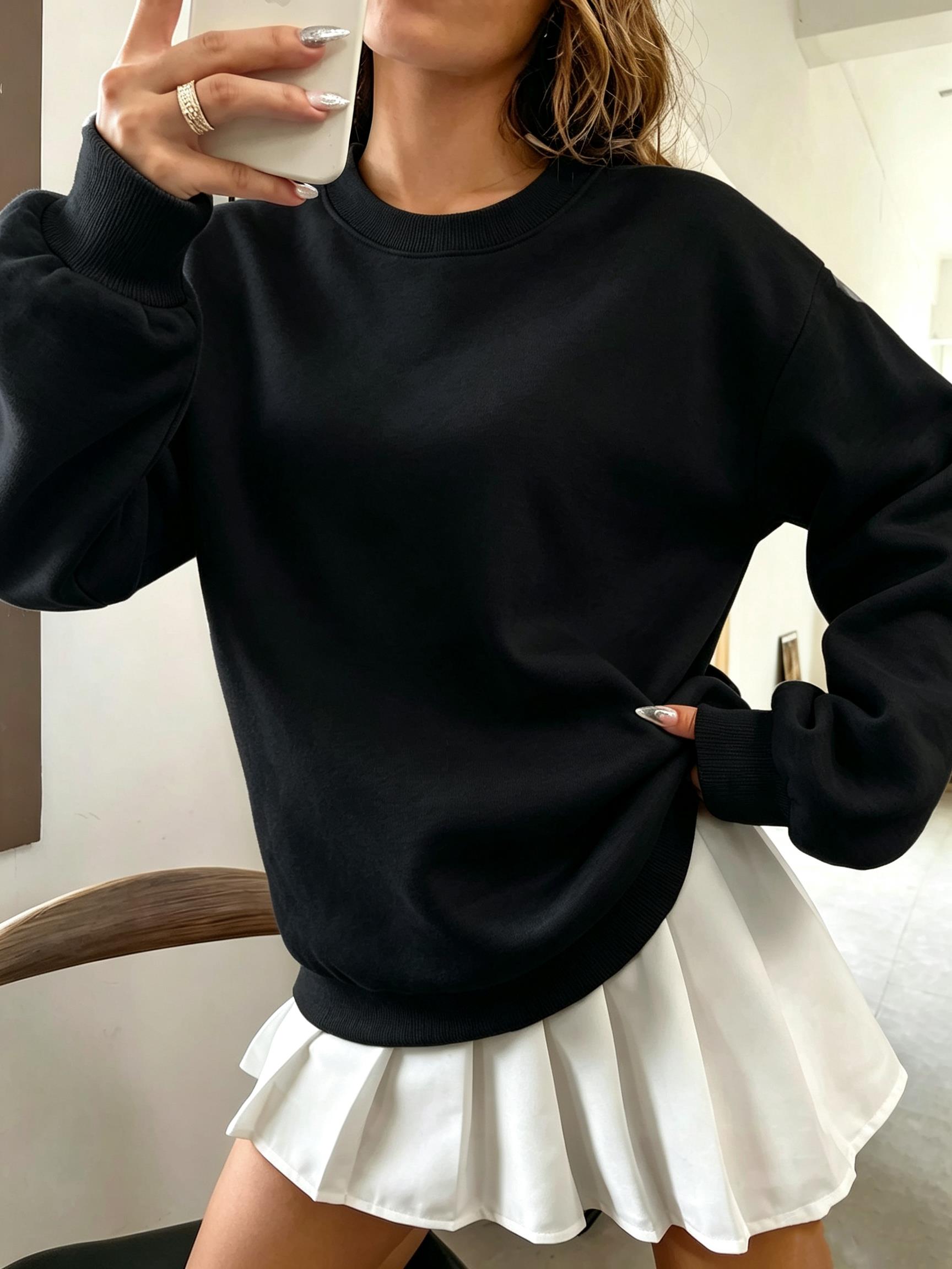 Felpa Oversize Coreana a Tinta - Oversized Crewneck Fleece recensione e prezzo